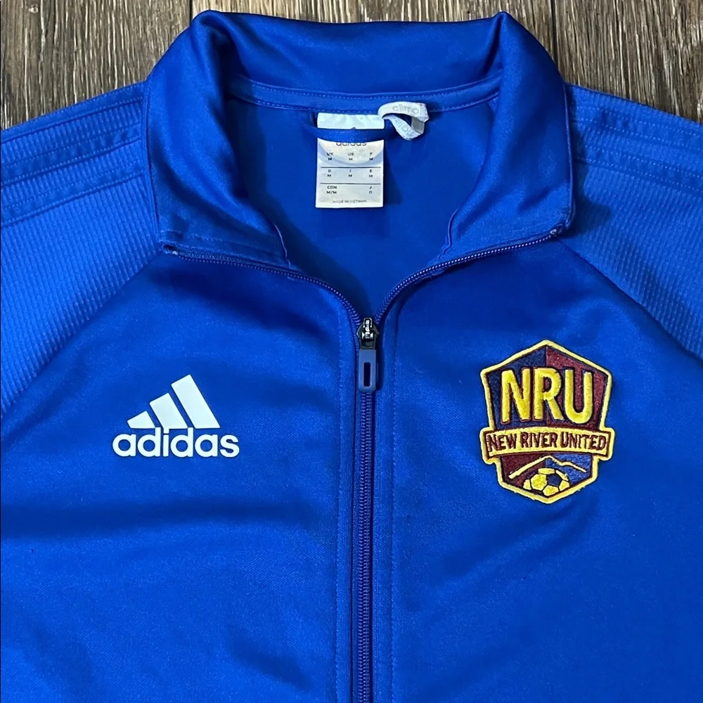 Adidas NRU New River United Soccer Zip Up Royal Blue Track Jacket Men’s Medium